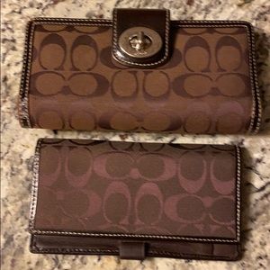 Coach wallet and checkbook cover combo